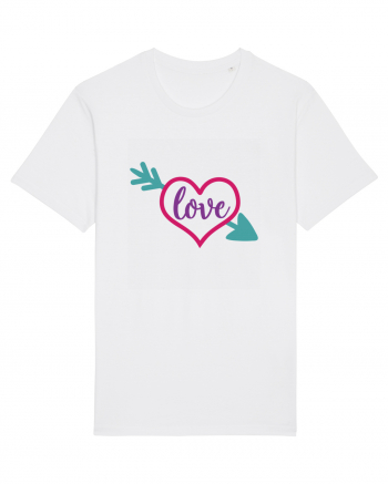 Love in heart with arrow White