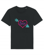 Love in heart with arrow Tricou mânecă scurtă Unisex Rocker