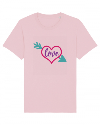 Love in heart with arrow Cotton Pink