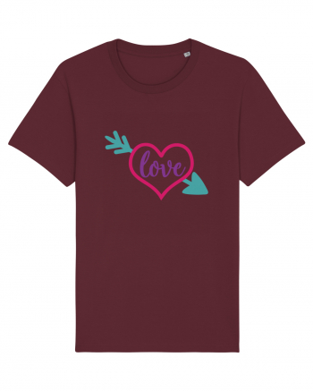 Love in heart with arrow Burgundy