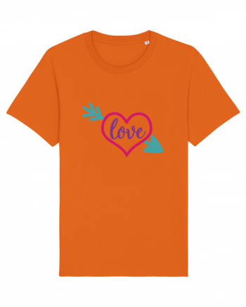 Love in heart with arrow Bright Orange