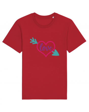 Love in heart with arrow Red