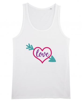 Love in heart with arrow White