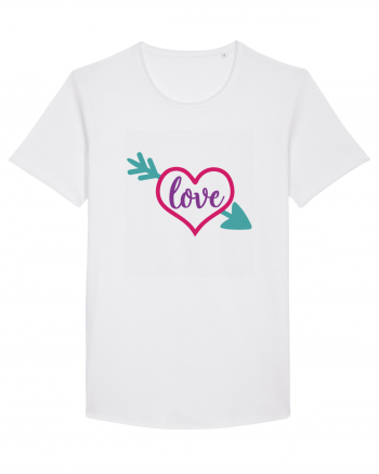 Love in heart with arrow White