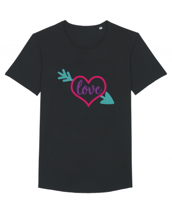 Love in heart with arrow Black