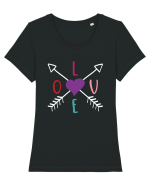 LOVE with Arrows Tricou mânecă scurtă guler larg fitted Damă Expresser