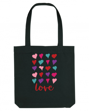 Love with Hearts Black