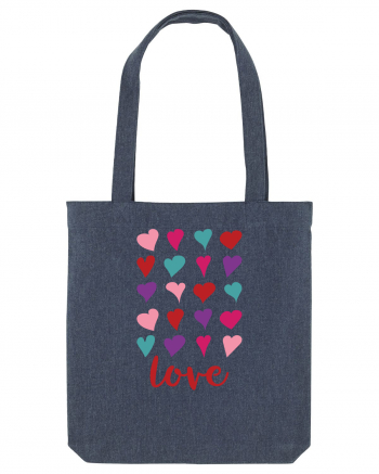 Love with Hearts Midnight Blue