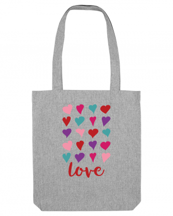 Love with Hearts Heather Grey