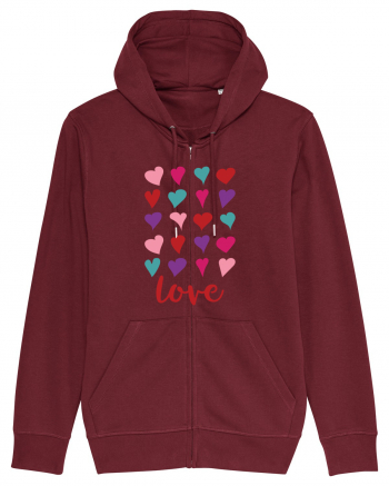 Love with Hearts Burgundy