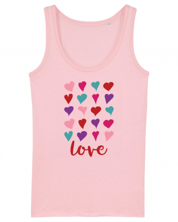 Love with Hearts Cotton Pink