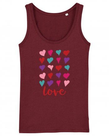 Love with Hearts Burgundy