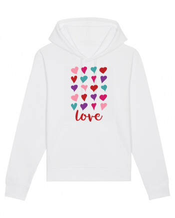 Love with Hearts White