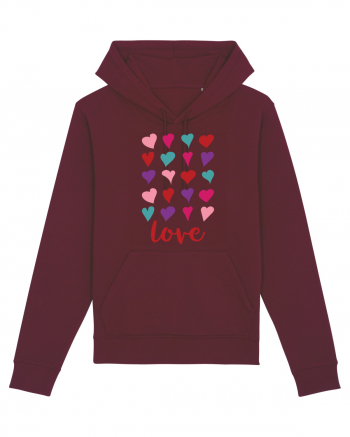 Love with Hearts Burgundy