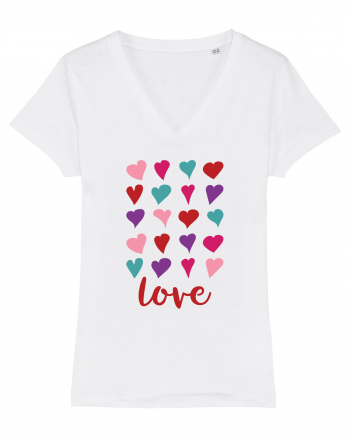 Love with Hearts White