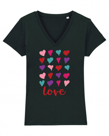 Love with Hearts Black