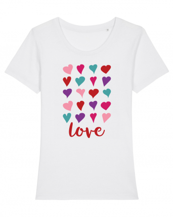 Love with Hearts White