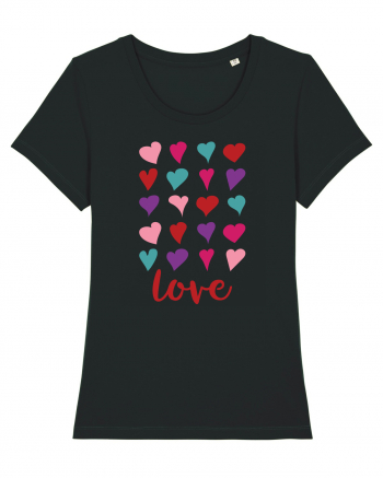 Love with Hearts Black