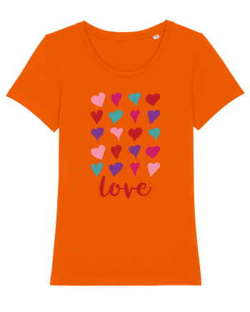 Love with Hearts Bright Orange