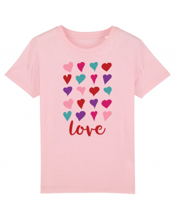 Love with Hearts Cotton Pink