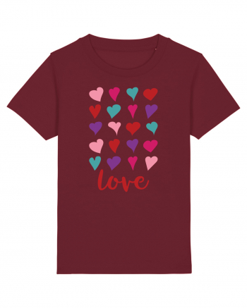 Love with Hearts Burgundy