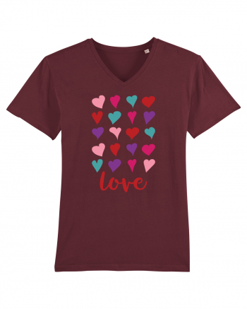 Love with Hearts Burgundy