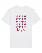 Love with Hearts Tricou mânecă scurtă Unisex Rocker