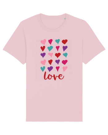 Love with Hearts Cotton Pink