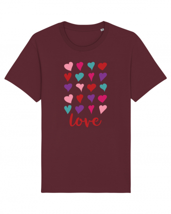 Love with Hearts Burgundy