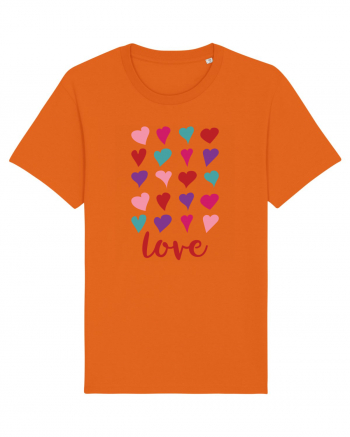 Love with Hearts Bright Orange