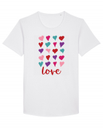 Love with Hearts Tricou mânecă scurtă guler larg Bărbat Skater