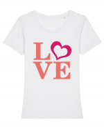 Love Tricou mânecă scurtă guler larg fitted Damă Expresser