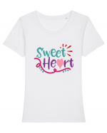 Sweet Heart Tricou mânecă scurtă guler larg fitted Damă Expresser