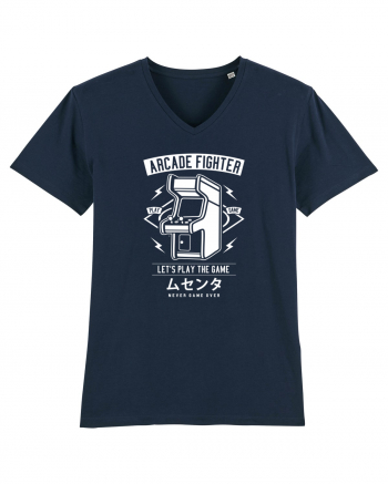 Arcade Fighter Gamer White French Navy