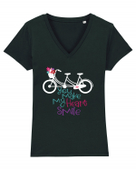 You Make my Heart Smile Tricou mânecă scurtă guler V Damă Evoker