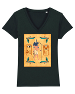 Zeu Egiptean Anubis Tricou mânecă scurtă guler V Damă Evoker