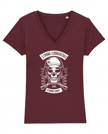 Strong Army Skull White Burgundy