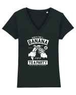 Banana Party White Tricou mânecă scurtă guler V Damă Evoker