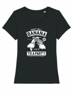 Banana Party White Tricou mânecă scurtă guler larg fitted Damă Expresser