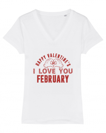 Happy Valentine's Classic Retro White