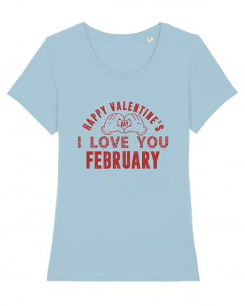 Happy Valentine's Classic Retro Sky Blue