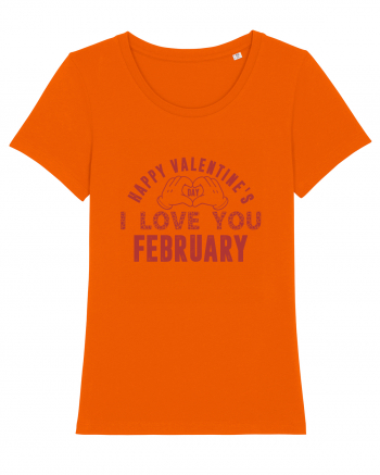 Happy Valentine's Classic Retro Bright Orange