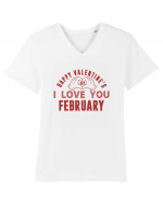 Happy Valentine's Classic Retro Tricou mânecă scurtă guler V Bărbat Presenter