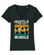 Hustle For The Muscle Bodybuilding Tricou mânecă scurtă guler V Damă Evoker