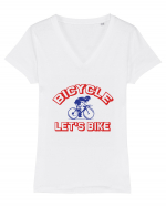 Let's Bike Tricou mânecă scurtă guler V Damă Evoker