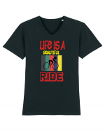 Life Is A Beautiful Ride Tricou mânecă scurtă guler V Bărbat Presenter