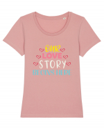 Our Love Story Begins Here Tricou mânecă scurtă guler larg fitted Damă Expresser