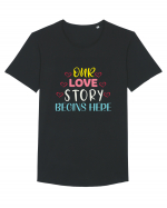 Our Love Story Begins Here Tricou mânecă scurtă guler larg Bărbat Skater