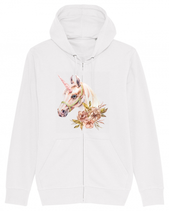 Watercolor Flower Unicorn White