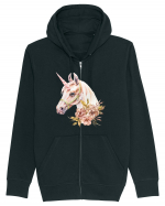 Watercolor Flower Unicorn Hanorac cu fermoar Unisex Connector